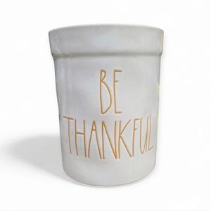 Rae Dunn Be Thankful Large Ceramic Kitchen Utensil Crock Fall Thanksgiving LL